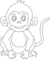 schets aap clip art. tekening dieren clip art. tekenfilm wild dieren clip art voor geliefden van dieren in het wild vector