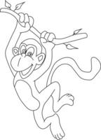 schets aap clip art. tekening dieren clip art. tekenfilm wild dieren clip art voor geliefden van dieren in het wild vector