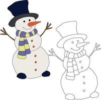 sneeuwman clip art voor geliefden van winter seizoen. deze winter thema sneeuwman pakken Kerstmis viering vector