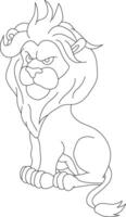 schets leeuw clip art. tekening dieren clip art. tekenfilm wild dieren clip art voor geliefden van dieren in het wild vector