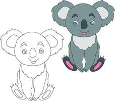 koala clip art set. tekenfilm wild dieren clip art reeks voor geliefden van dieren in het wild vector