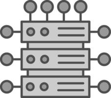 pictogram voor serverregel twee kleuren vector