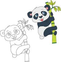 panda clip art set. tekenfilm wild dieren clip art reeks voor geliefden van dieren in het wild vector