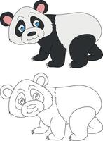 panda clip art set. tekenfilm wild dieren clip art reeks voor geliefden van dieren in het wild vector