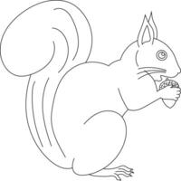 schets eekhoorn clip art. tekening dieren clip art. tekenfilm wild dieren clip art voor geliefden van dieren in het wild vector