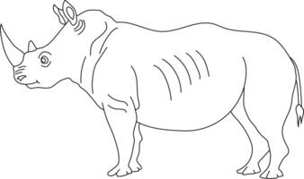 schets neushoorn clip art. tekening dieren clip art. tekenfilm wild dieren clip art voor geliefden van dieren in het wild vector