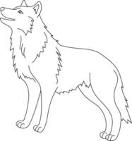 schets wolf clip art. tekening dieren clip art. tekenfilm wild dieren clip art voor geliefden van dieren in het wild vector