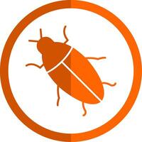 kakkerlak glyph oranje cirkel icoon vector
