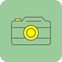 foto camera gevulde geel icoon vector