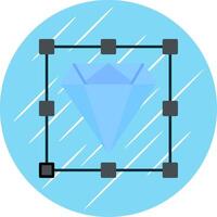 diamant vlak blauw cirkel icoon vector