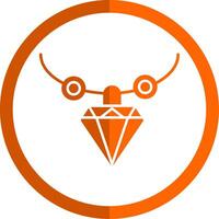 ketting glyph oranje cirkel icoon vector