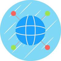 internet vlak blauw cirkel icoon vector
