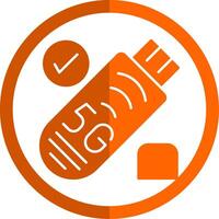 USB stok glyph oranje cirkel icoon vector