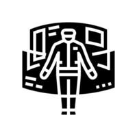 cyber ontdekkingsreiziger tech liefhebber glyph icoon illustratie vector