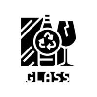 glas recycling verspilling sorteren glyph icoon illustratie vector