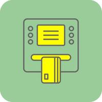 Geldautomaat gevulde geel icoon vector