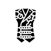 vest steampunk wijnoogst glyph icoon illustratie vector