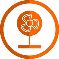 ventilator glyph oranje cirkel icoon vector