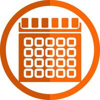 kalender glyph oranje cirkel icoon vector