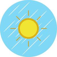zonnig vlak blauw cirkel icoon vector