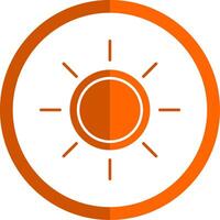 zonnig glyph oranje cirkel icoon vector