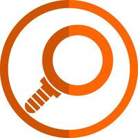 vergrootglas glyph oranje cirkel icoon vector