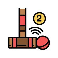 dubbele kraan croquet spel kleur icoon illustratie vector