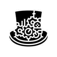 top hoed steampunk wijnoogst glyph icoon illustratie vector