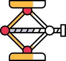 schroef jack gevulde voor de helft besnoeiing icoon vector