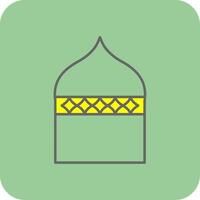 Islamitisch architectuur gevulde geel icoon vector