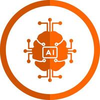 kunstmatig intelligentie- glyph oranje cirkel icoon vector