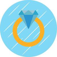 diamant ring vlak blauw cirkel icoon vector