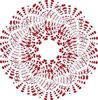 rood ronde abstract patroon van dots en vlekken Aan een wit achtergrond vector