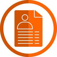 document glyph oranje cirkel icoon vector