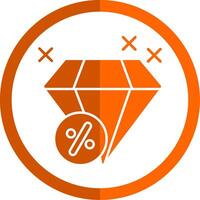 diamant glyph oranje cirkel icoon vector