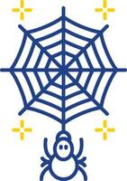 spinnenweb lijn twee kleur icoon vector