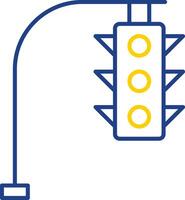 verkeerslichten lijn twee kleuren icoon vector