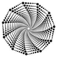 abstract ronde patroon in de het formulier van zwart dots geregeld in een cirkel Aan een wit achtergrond vector