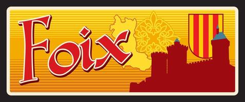 foix Frans regio, retro reizen bord vector