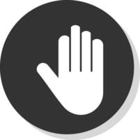 hand- glyph grijs cirkel icoon vector