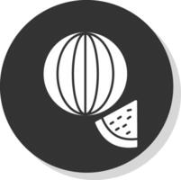 watermeloen glyph grijs cirkel icoon vector