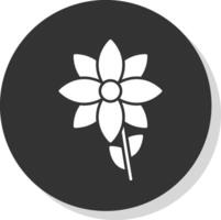 bloem glyph grijs cirkel icoon vector