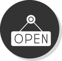 Open glyph grijs cirkel icoon vector