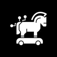 trojan paard glyph omgekeerd icoon vector