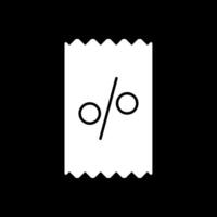 ticket glyph omgekeerd pictogram vector