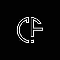 cf monogram logo cirkel lint stijl schets ontwerpsjabloon vector