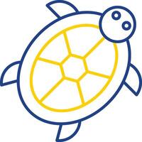 schildpad lijn twee kleur icoon vector