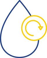 water recycle lijn twee kleuren icoon vector