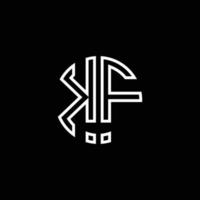 kf monogram logo cirkel lint stijl schets ontwerpsjabloon vector