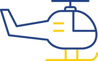 helikopter lijn twee kleuren icoon vector